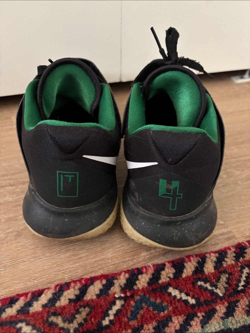 Nike Black Athletic Shoes with Green Interior - Picture 5 of 5